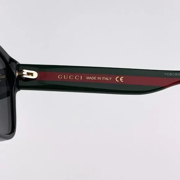 🔥 Gucci GG0340S 006 Sunglasses Black Green Red Grey Rectangle Men